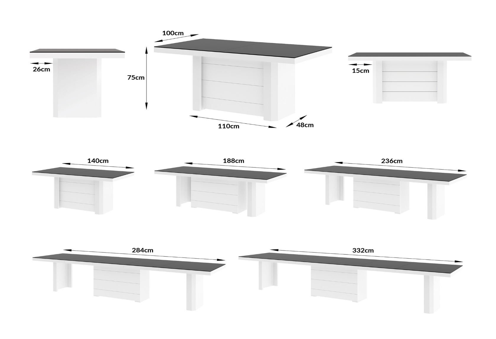 stół rozkładany duży kolos, rozkładane stoły kolos, wymiary